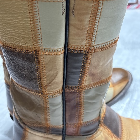 Women's Laramie Custom Made 1960s Vintage Patchwork Cowboy Boots Sz 6 - Picture 10 of 16